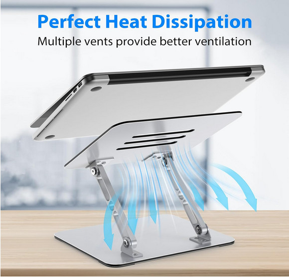 Adjustable Metal Laptop Stand Foldable Notebook Riser Ventilated Cooling Holder