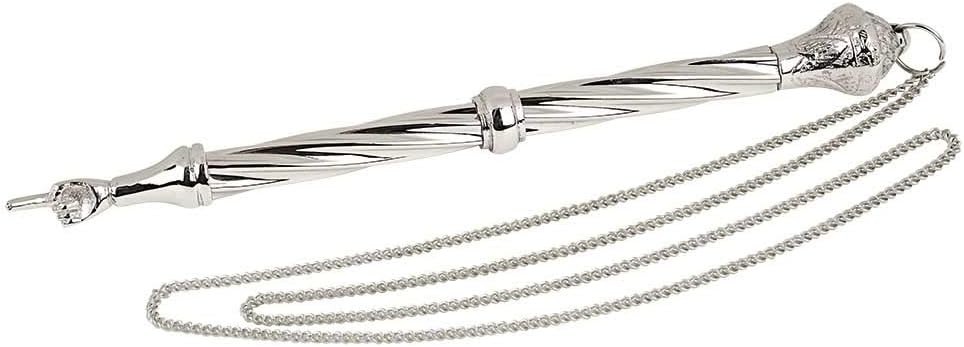 Embellished Torah Pointer Yad 8.5" Nickel-Plated High Polish Silver