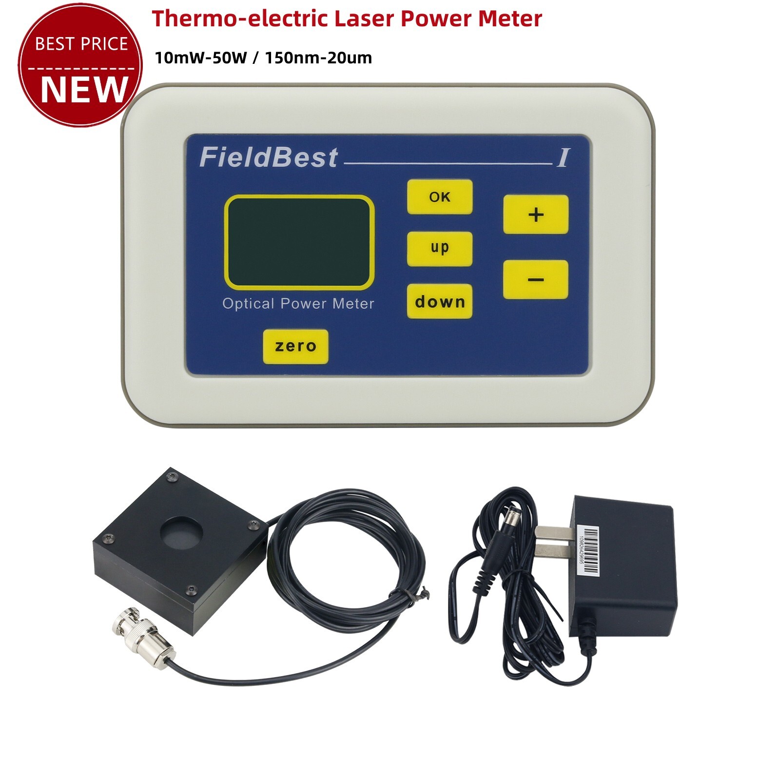 FieldBest 10mW-50W Optical Power Meter Thermo-electric Laser Meter 150nm-20um tp