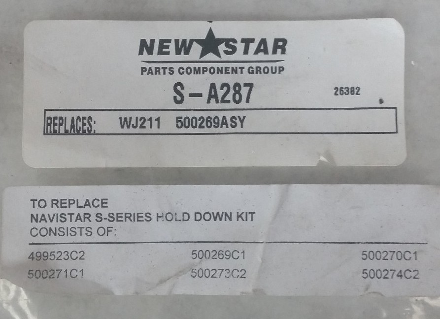 Hood Hold Down Kit for International S Series S&S# S-A287 Ref 1699929C91 500269A