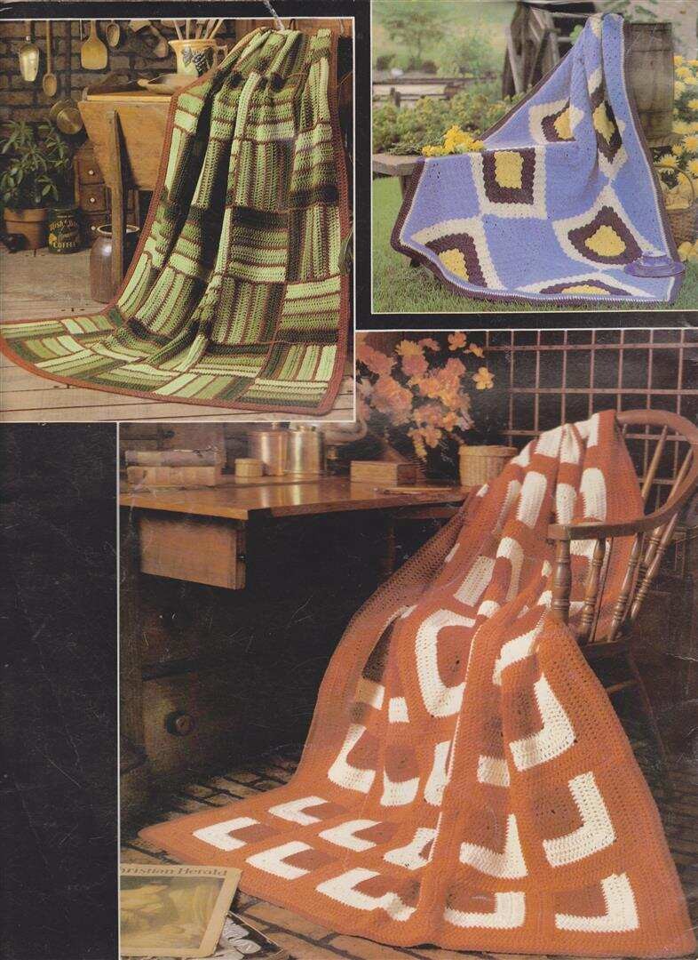OOP!!! CROCHETED PATCHWORK AFGHANS BEAUTIFUL DESIGNS