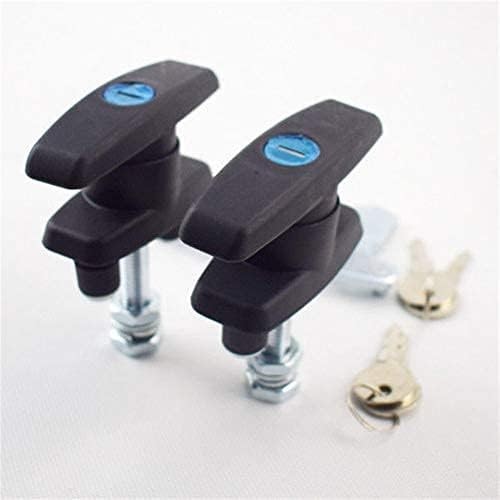 2PCS T Handle Latch Lock Keyed Alike Black Coated Compatible with