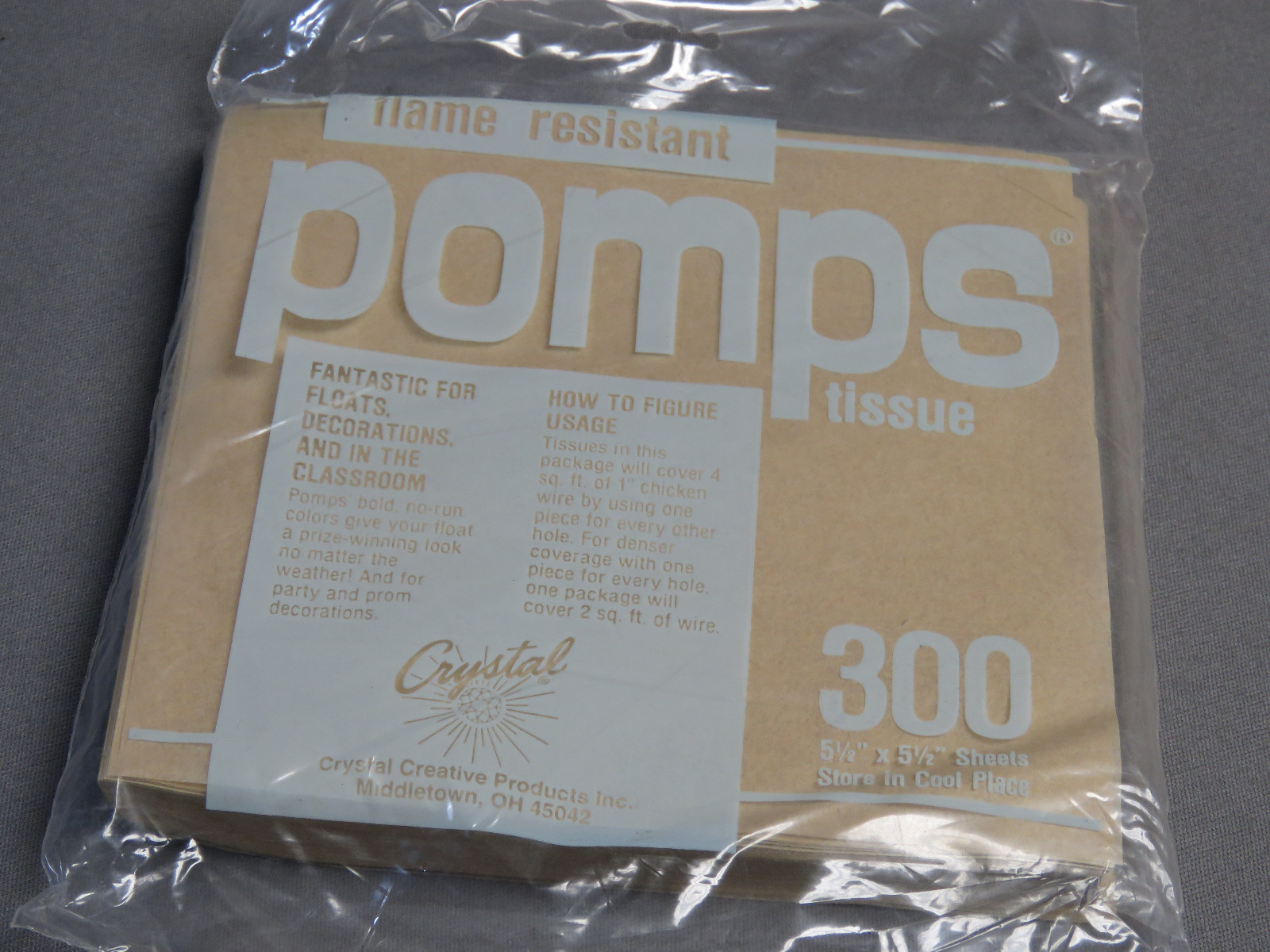 CRYSTAL CREATIVE DECOPUFFS POMPS floats pinata paper craft CLR FR VANILLA 5842-8
