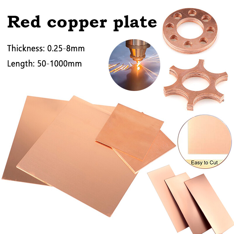 1pcs 99.9%  Coppers Coppers plate Red coppers sheet  Cu Metal Sheet 0.25-8mm