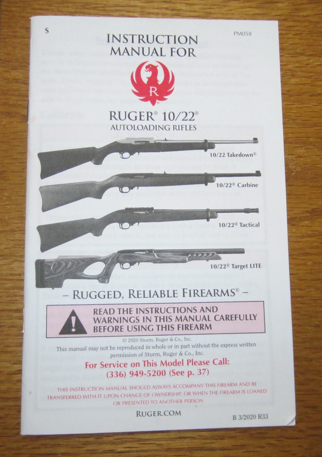 Ruger 10-22 Factory Instruction Manual