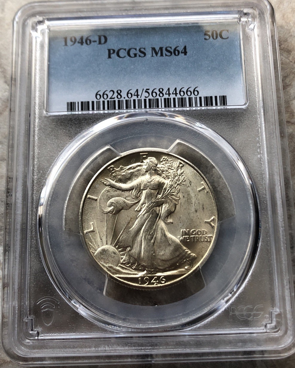 1946-D 50C Walking Liberty Half Dollar PCGS MS64
