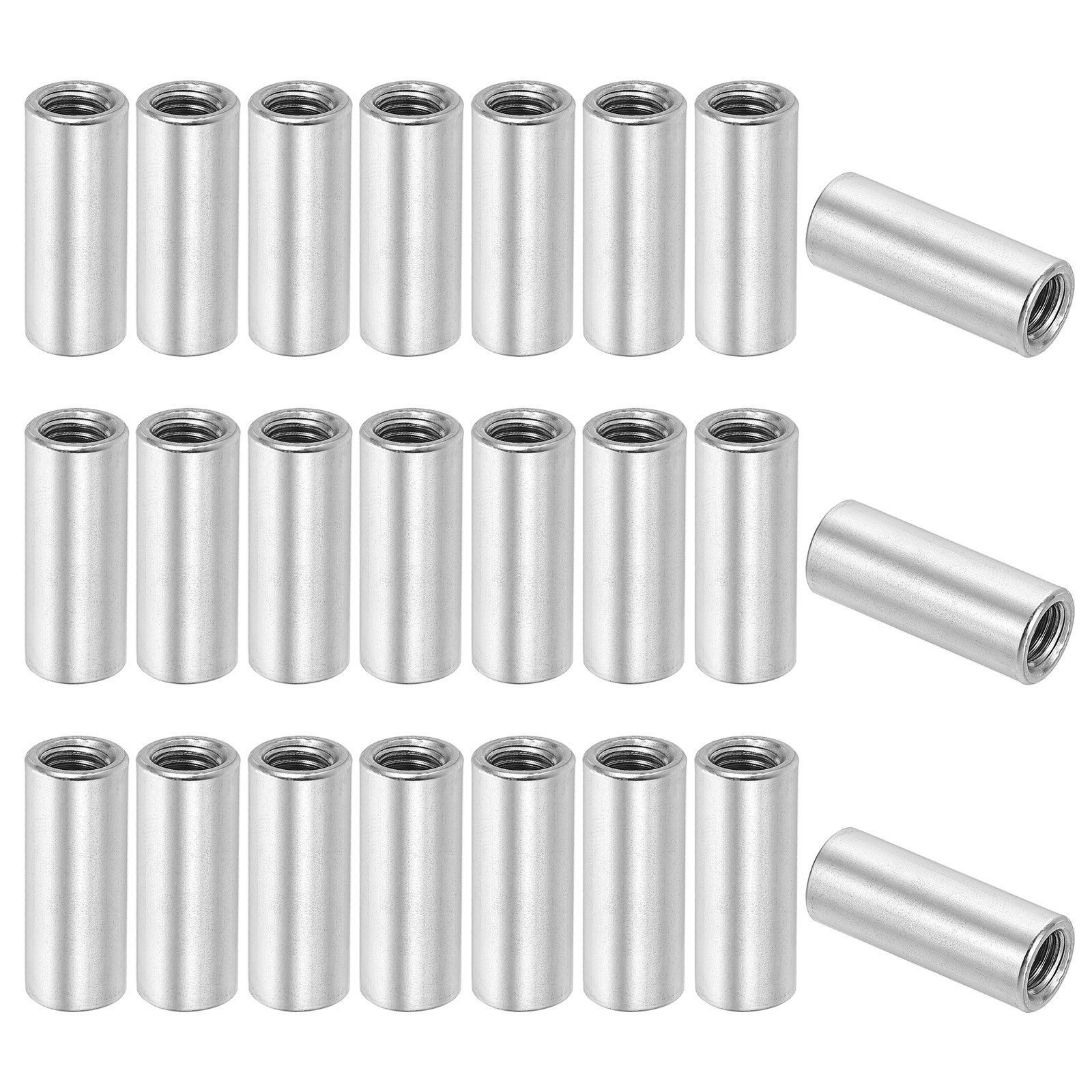 M8x1.25mm Female 30mm(1.18") 304 Stainless Steel Coupling Nuts, Pack of 32