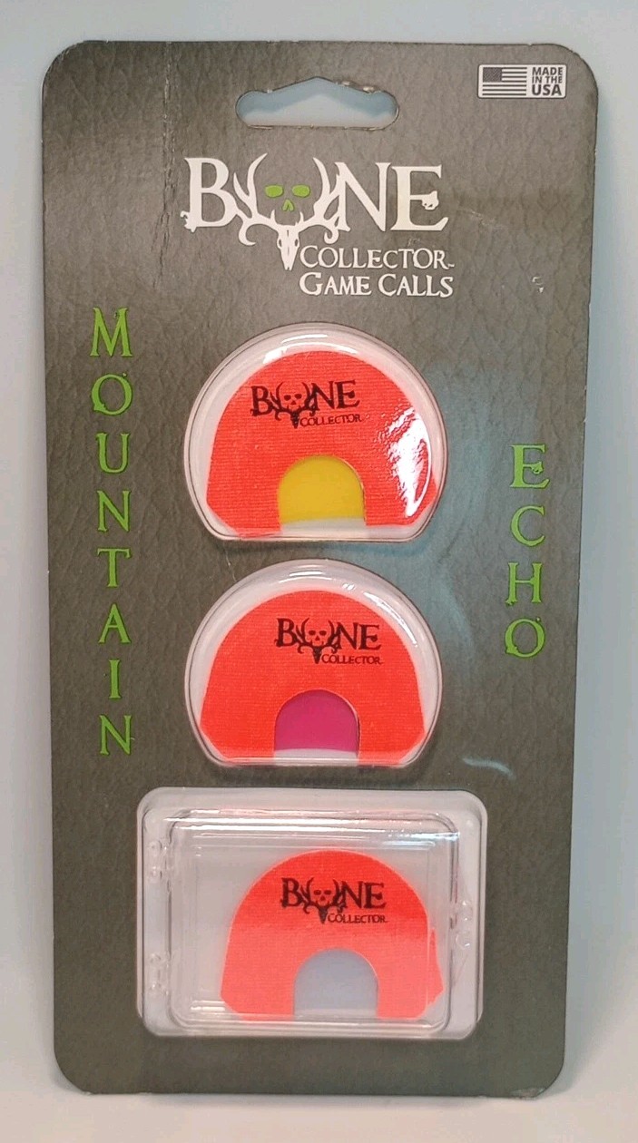 Elk Calling Diaghram Mouth Calls Bone Collector MOUNTAIN ECHO 3-Pack With Case