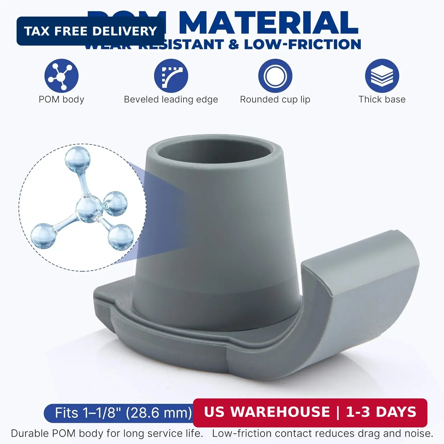 Walker Ski Glides Folding Walker Feet Skids Sliders 4 Pack Gray