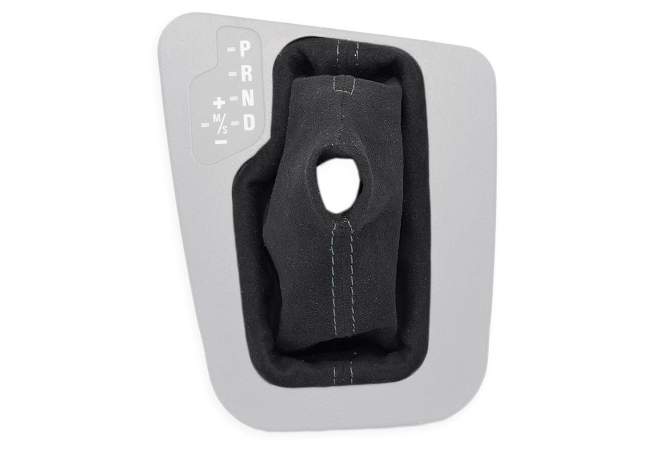 FOR BMW E46 automatic GEAR SHIFT BOOT GAITER ALCANTARA STITCHING GRAY+ FRAME