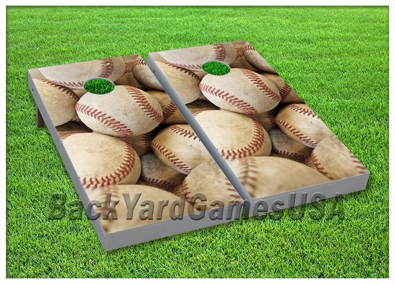 CORNHOLE BEANBAG TOSS GAME w Bags 24X48 Baseball MLB Fans Top Quality 0008