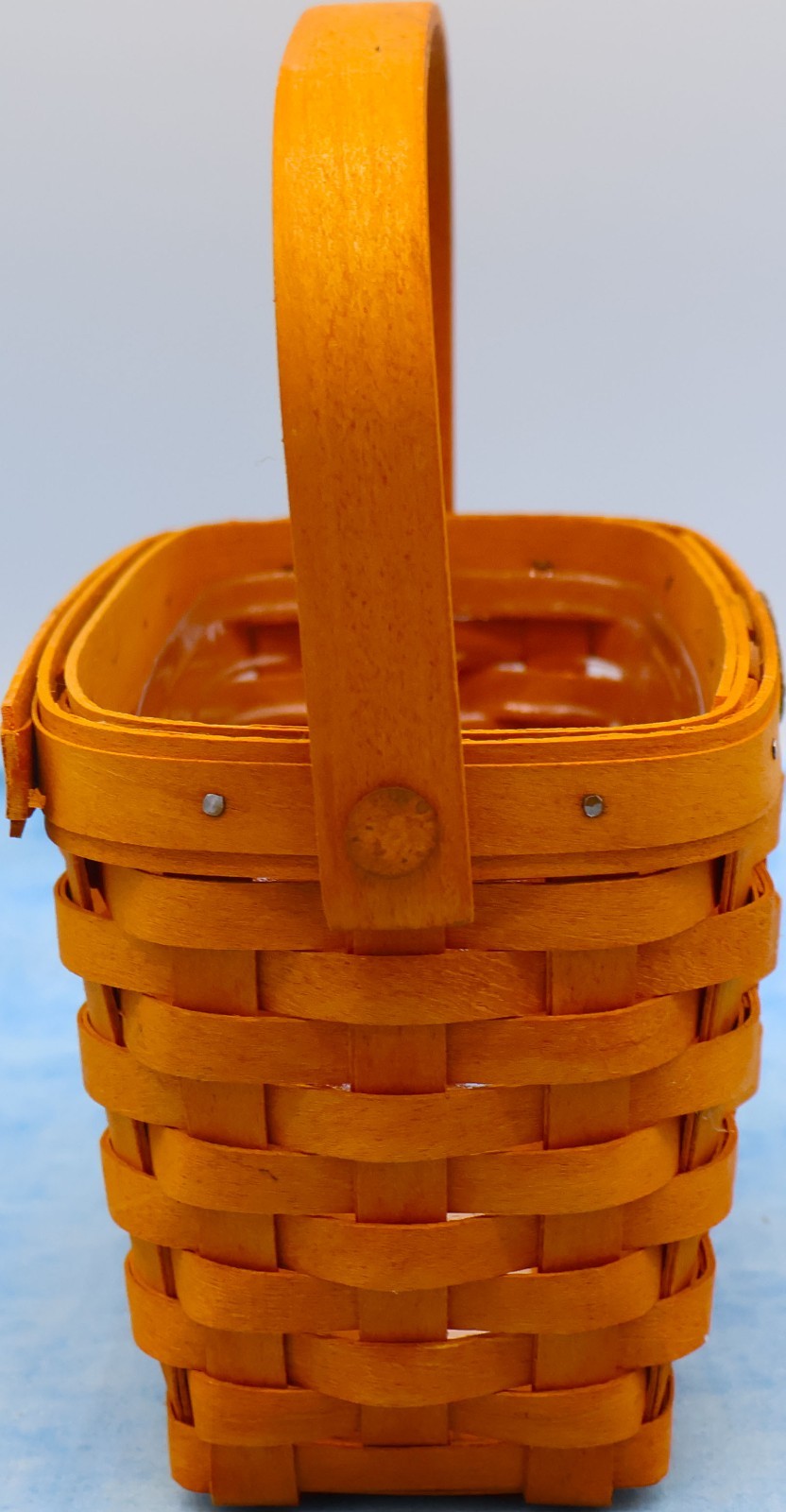 Longaberger 2001 Dresden Basket w Protector Brass Plate Fixed Handle USA