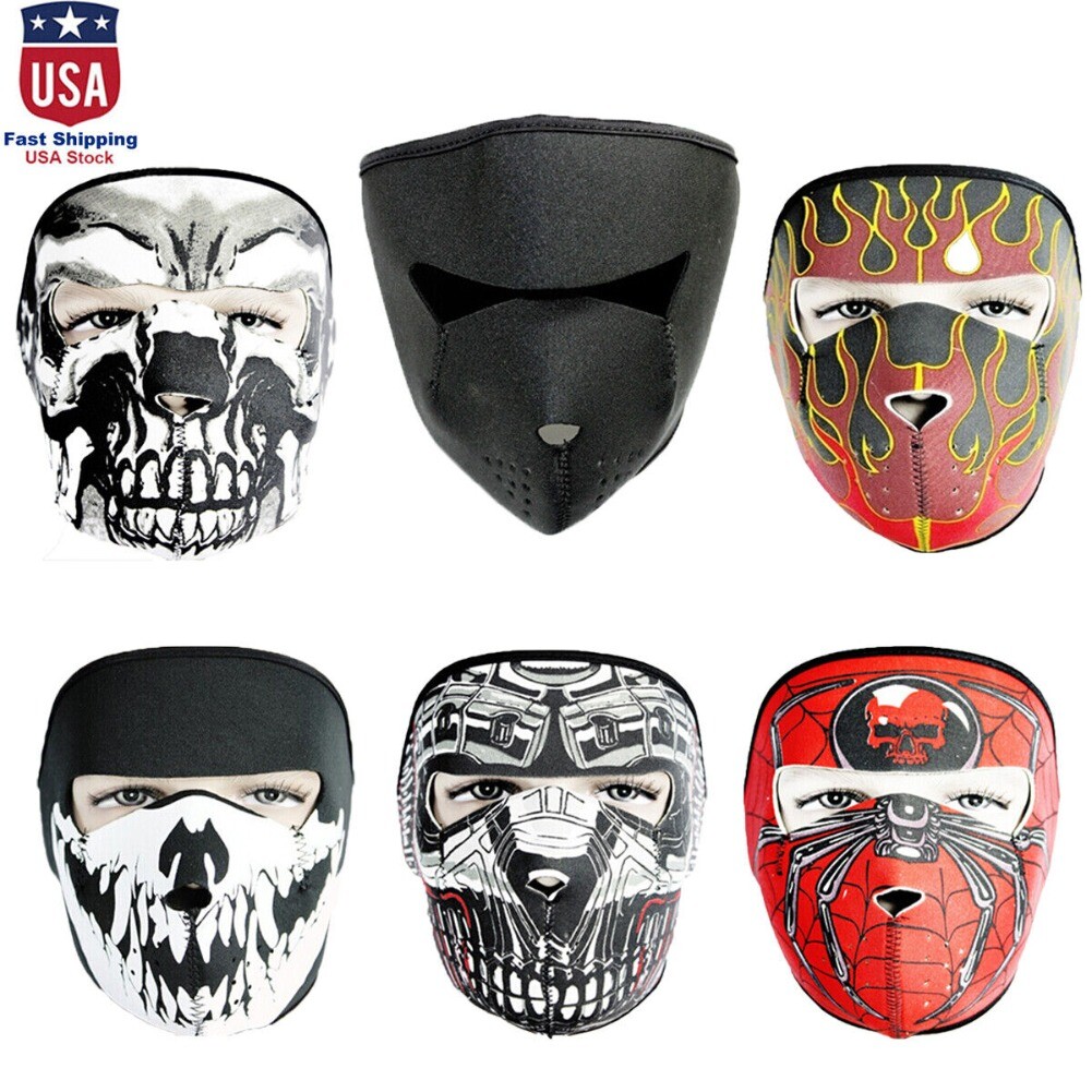 Cos Full Face Mask Neoprene Mask Character Pattern Motorcycle Cycling Face Cover