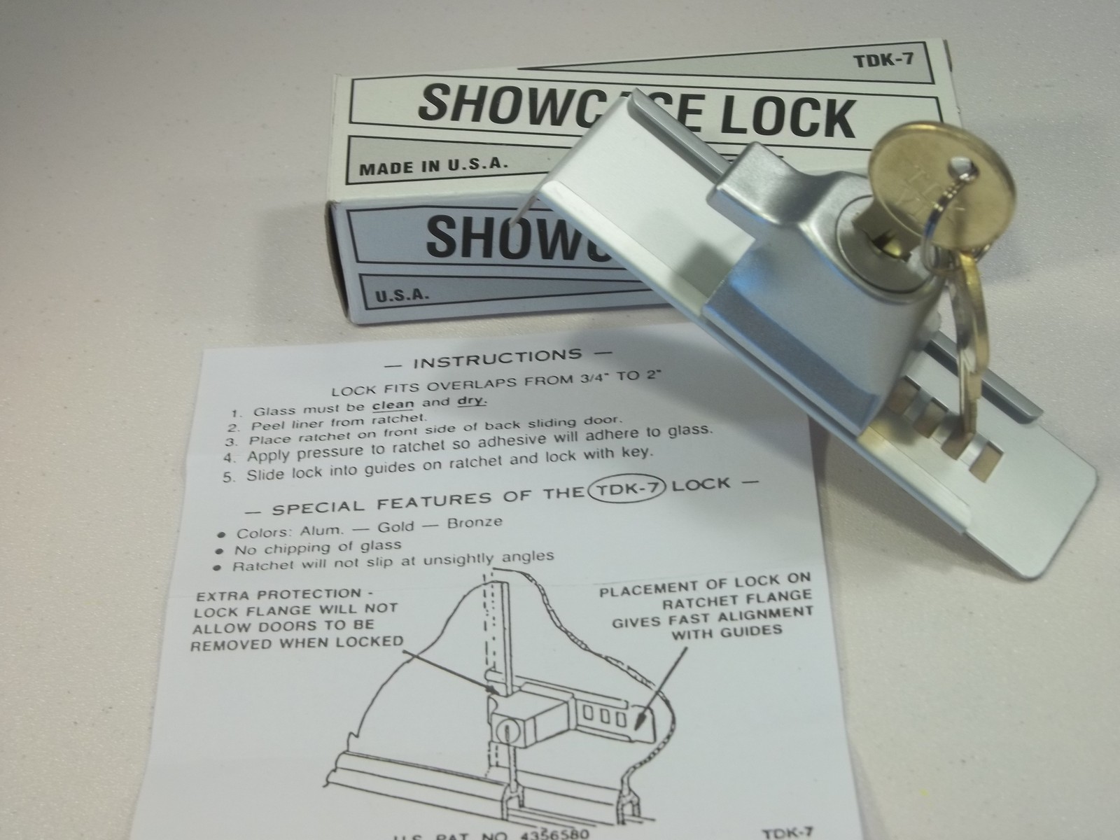 TDK-7 Stick-On Showcase Lock Key #61
