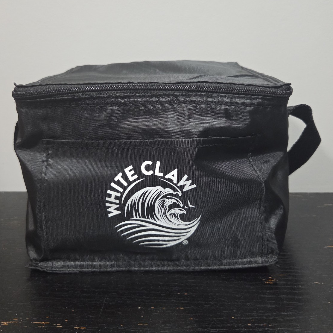 White Claw Black Soft Insulated Cooler Bag Polyester Logo, Zipper, Strap