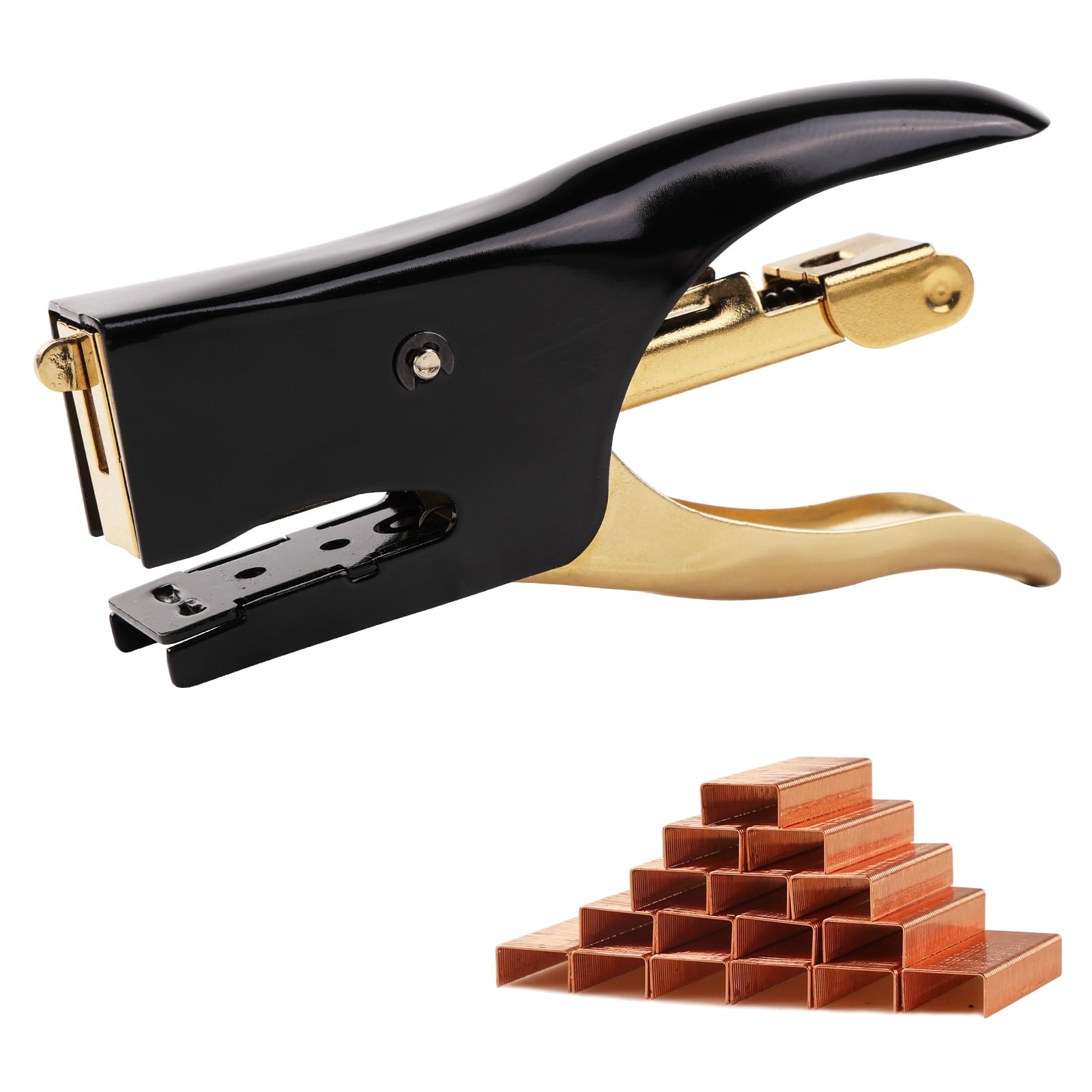 Vintage Mini Stapler - 12 Sheet Capacity Small Hand Held Plier Stapler with 3...