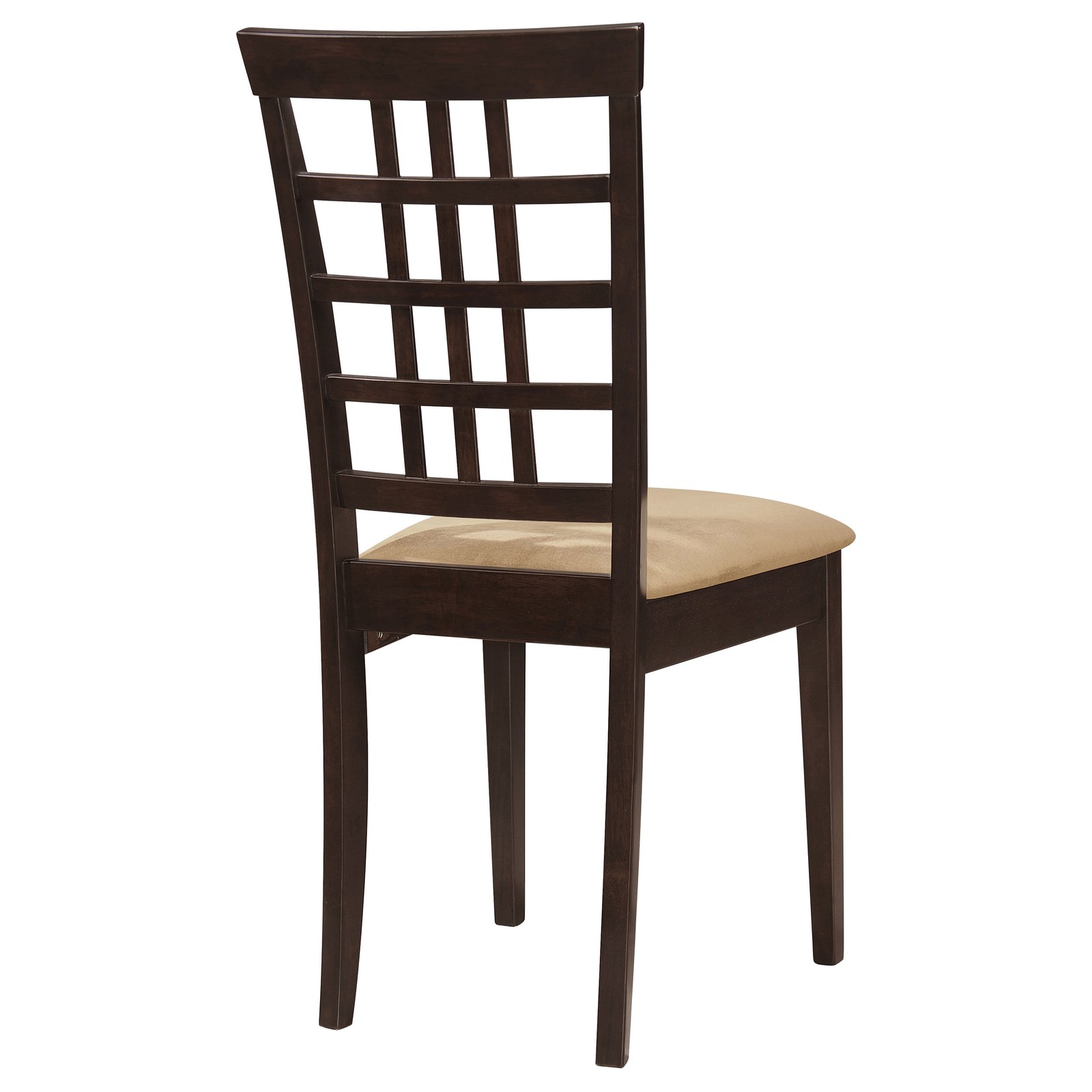 Cappuccino and Beige Lattice Back Side Chair