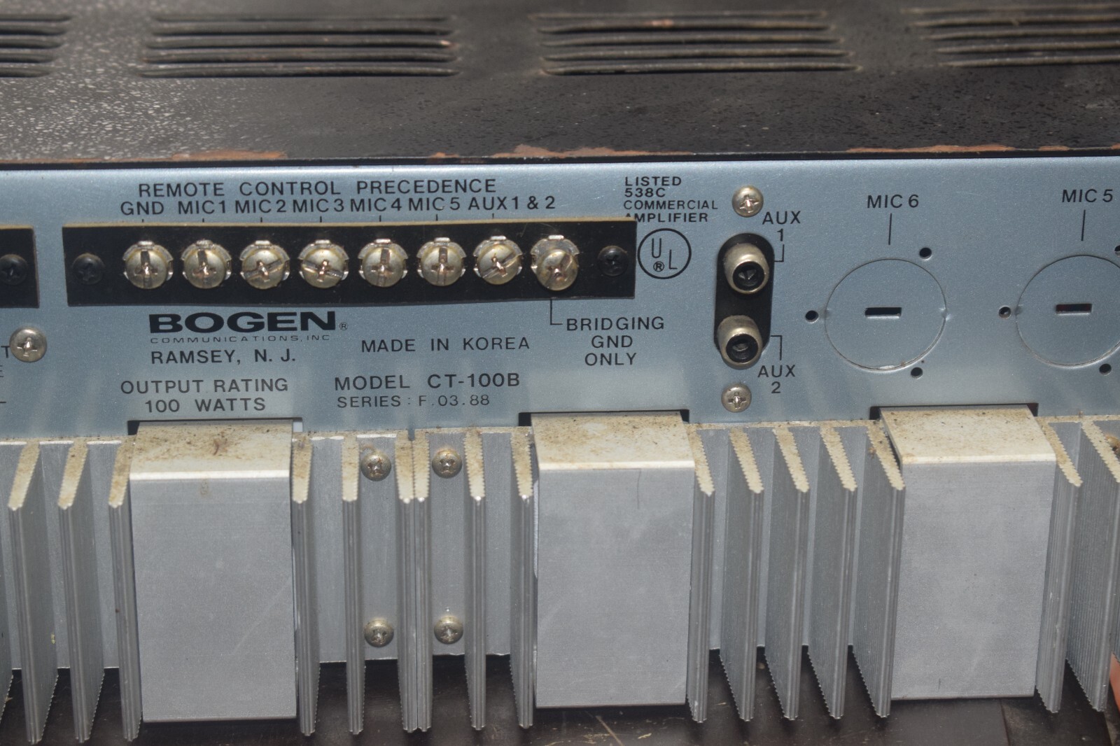 Bogen CT-100B Microphone Mixer /Amplifier - Tested and Working = 100 Watt