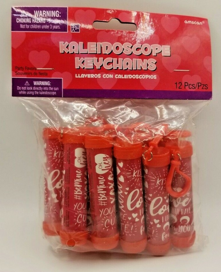 Kaleidoscope Keychains Red Heart Hashtags ## Pack of 12 NEW SEALED