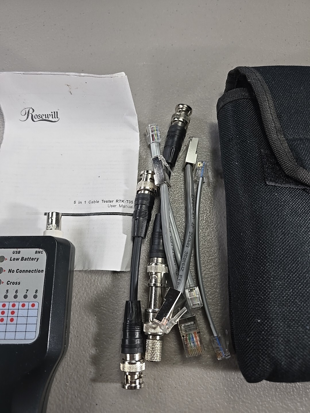 Rosewill RTK-T05 5 in 1 Cable Tester & Carry Bag