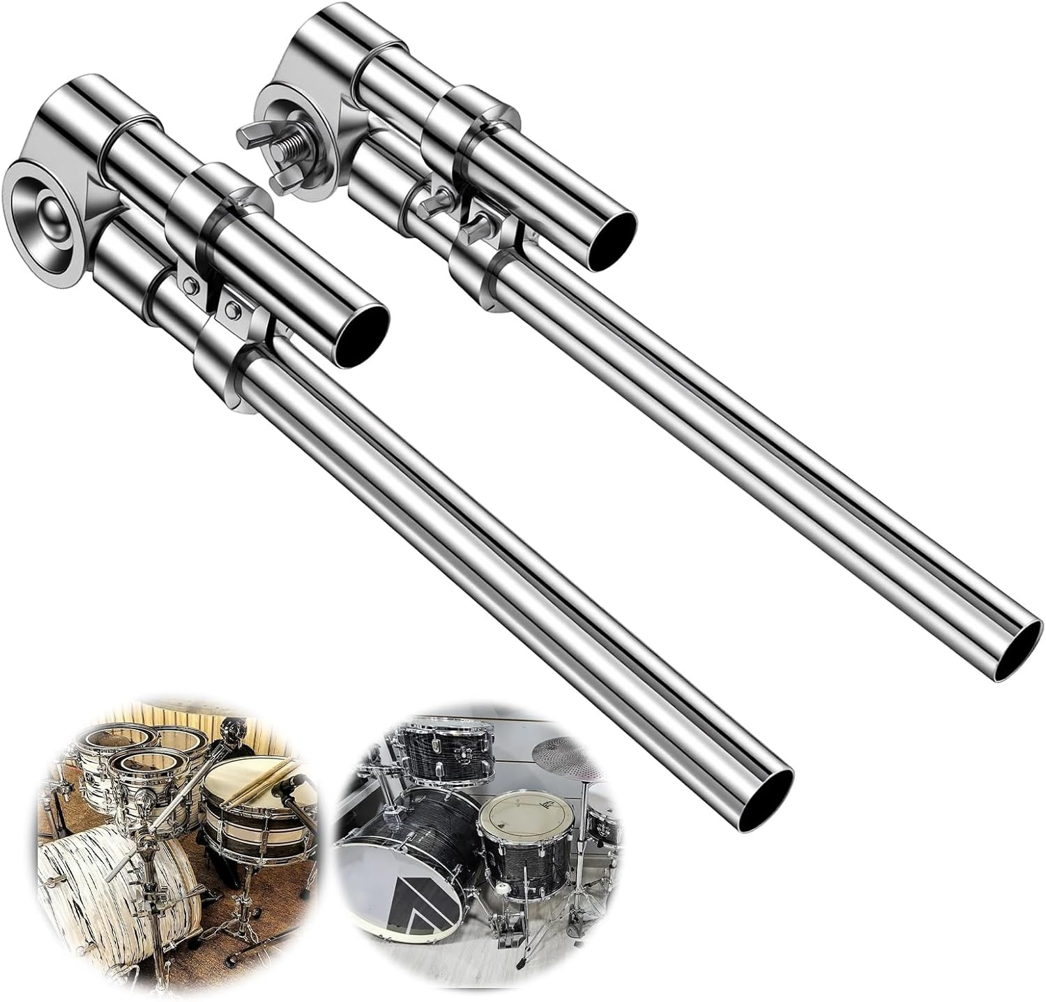 Tom Drum Brackets, 2 PCS Tom Mount Holder Arm, Adjustable Mounting Holder