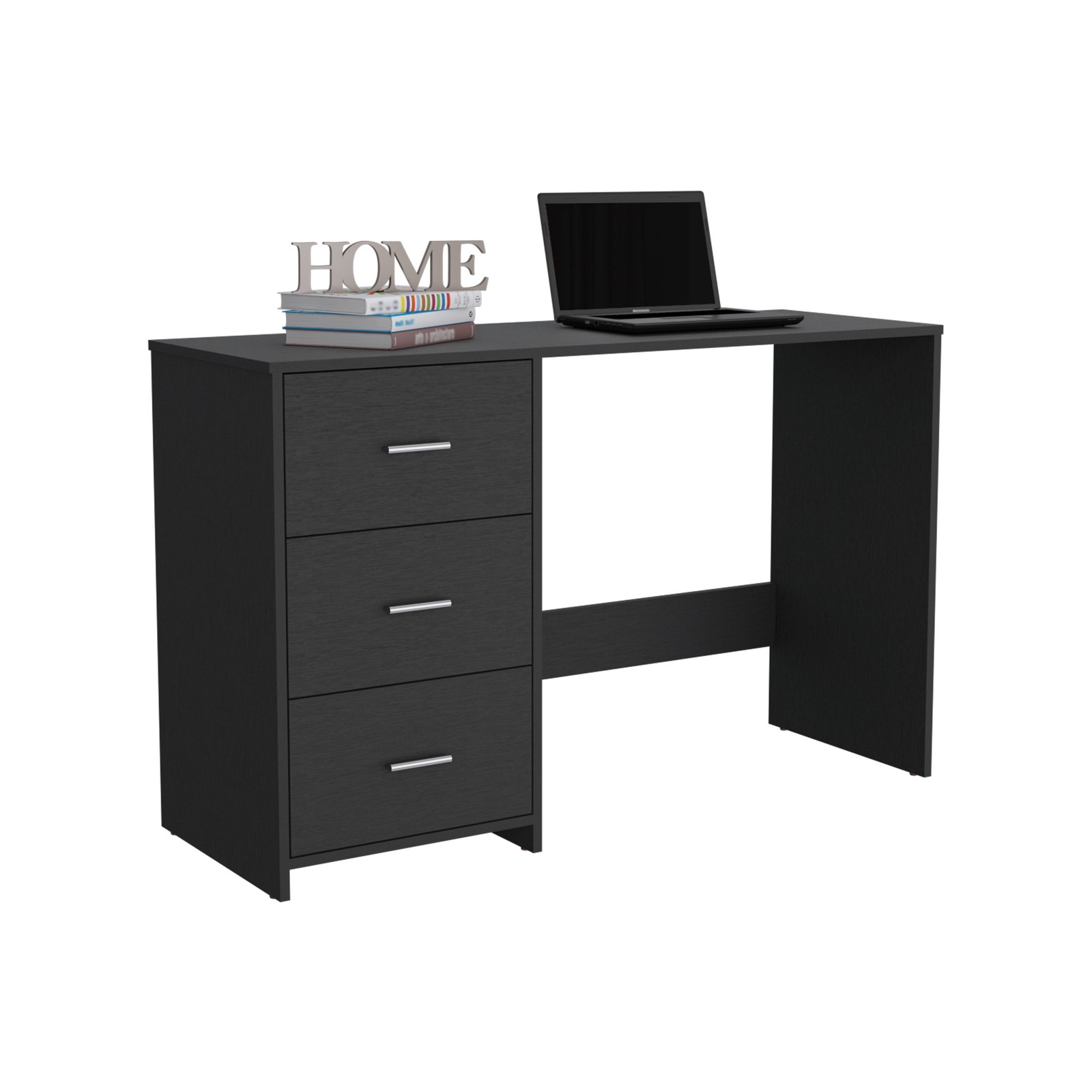 Writing Desk, 3 Drawers, Black