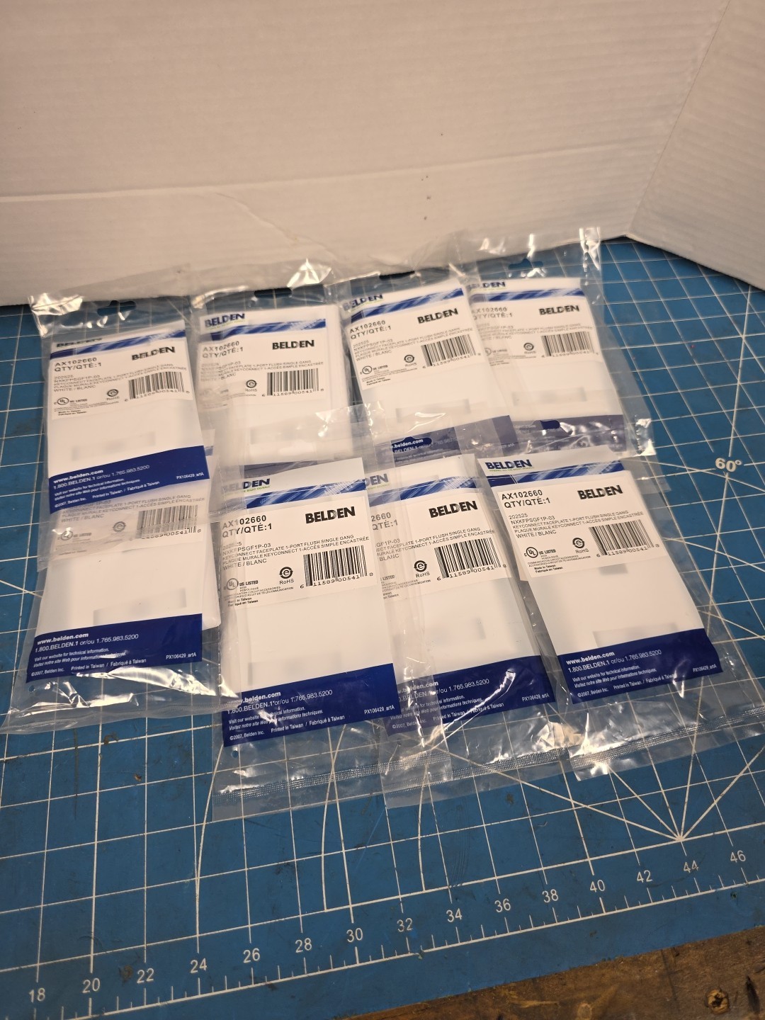 Lot of 9 X Belden AX102660 KeyConnect Faceplate 1-Port Single-Gang White
