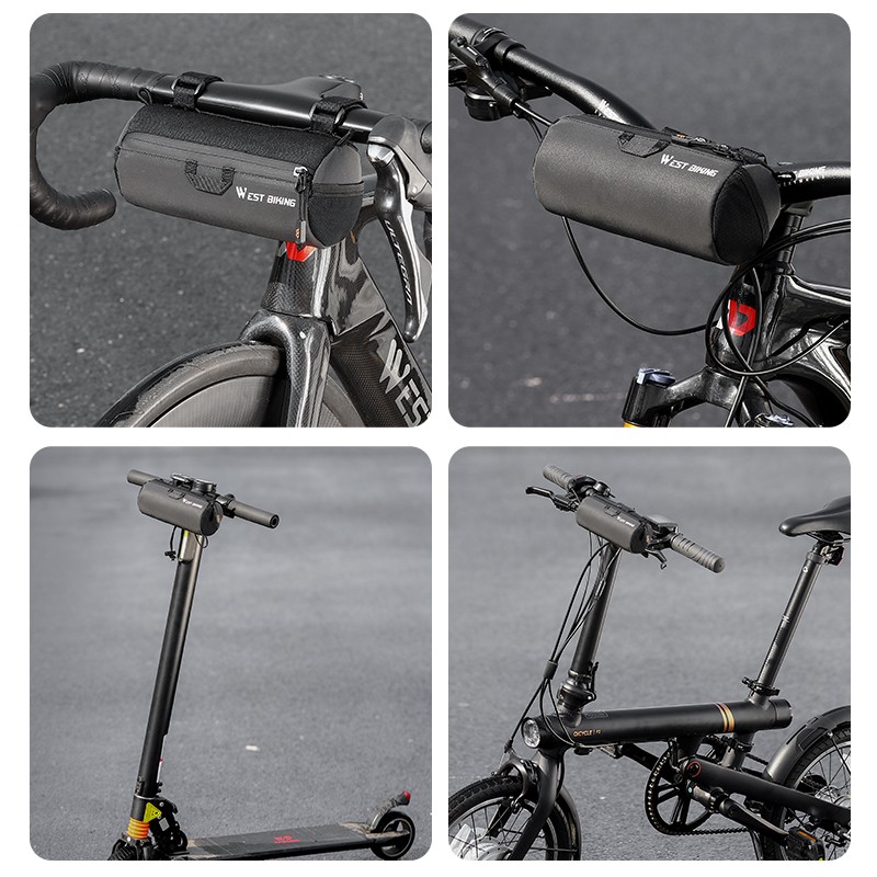 Bicycle Handlebar Mountain Road Bike Storage Bag Reflective with Shoulder Strap