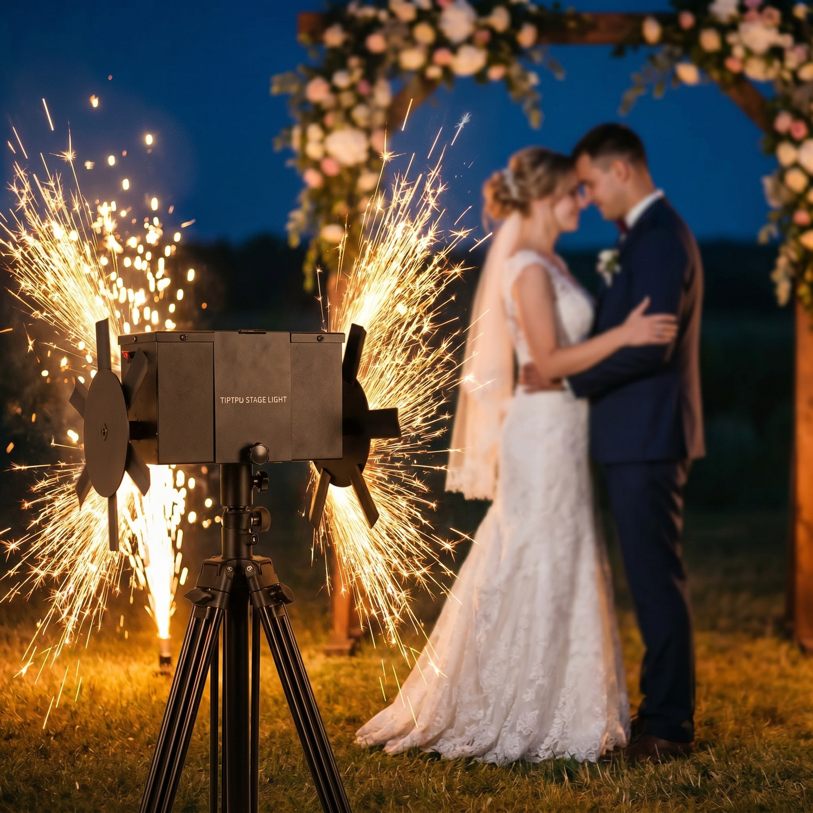 Rotation Cold Spark Firework Machine Sparkler Effect with Stand Wedding Stage