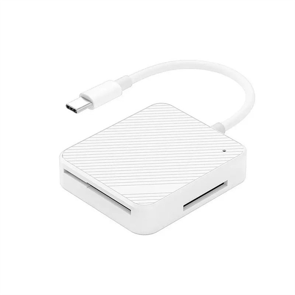 Portable 4 in 1 USB / Lighting / Type-C SmartMedia M2 SD XD Card Reader Adapter