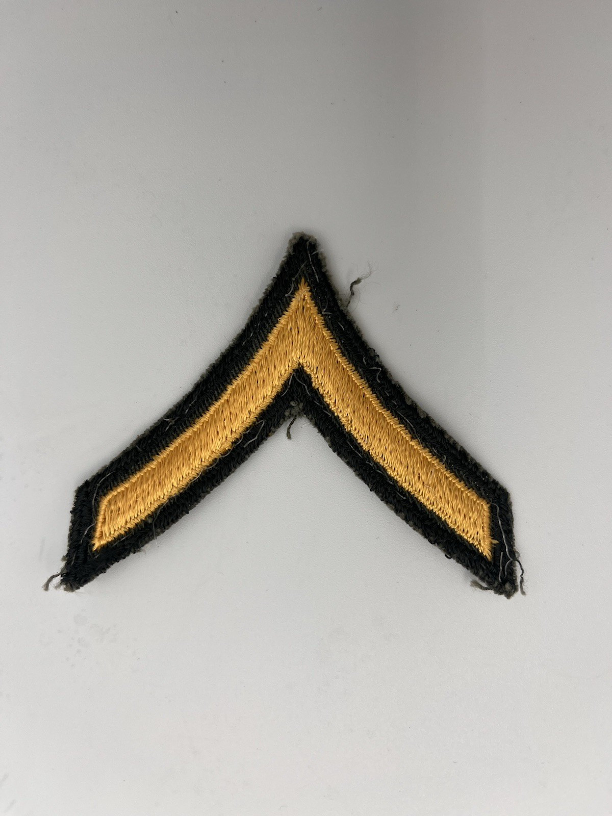 Vintage Issued US Army Private E-2 Rank Insignia Patch Gold on OD