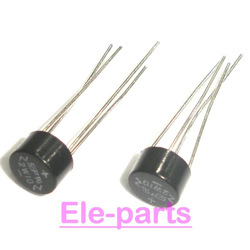 100 PCS 2W10 DIP-4 2A Bridge Diode Rectifier