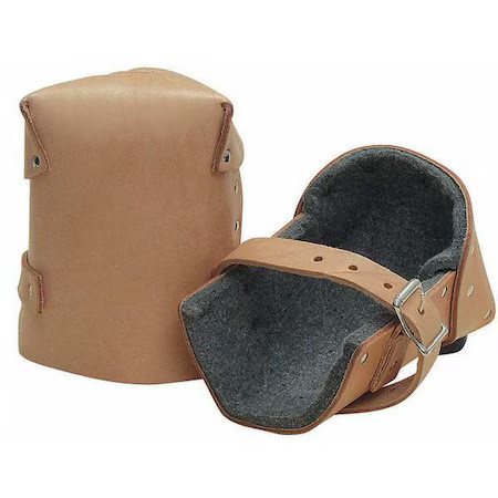 Kraft Tool Wl087 Knee Pad, Soft, Leather Pad, Leather Cap, Buckle Closure, 1