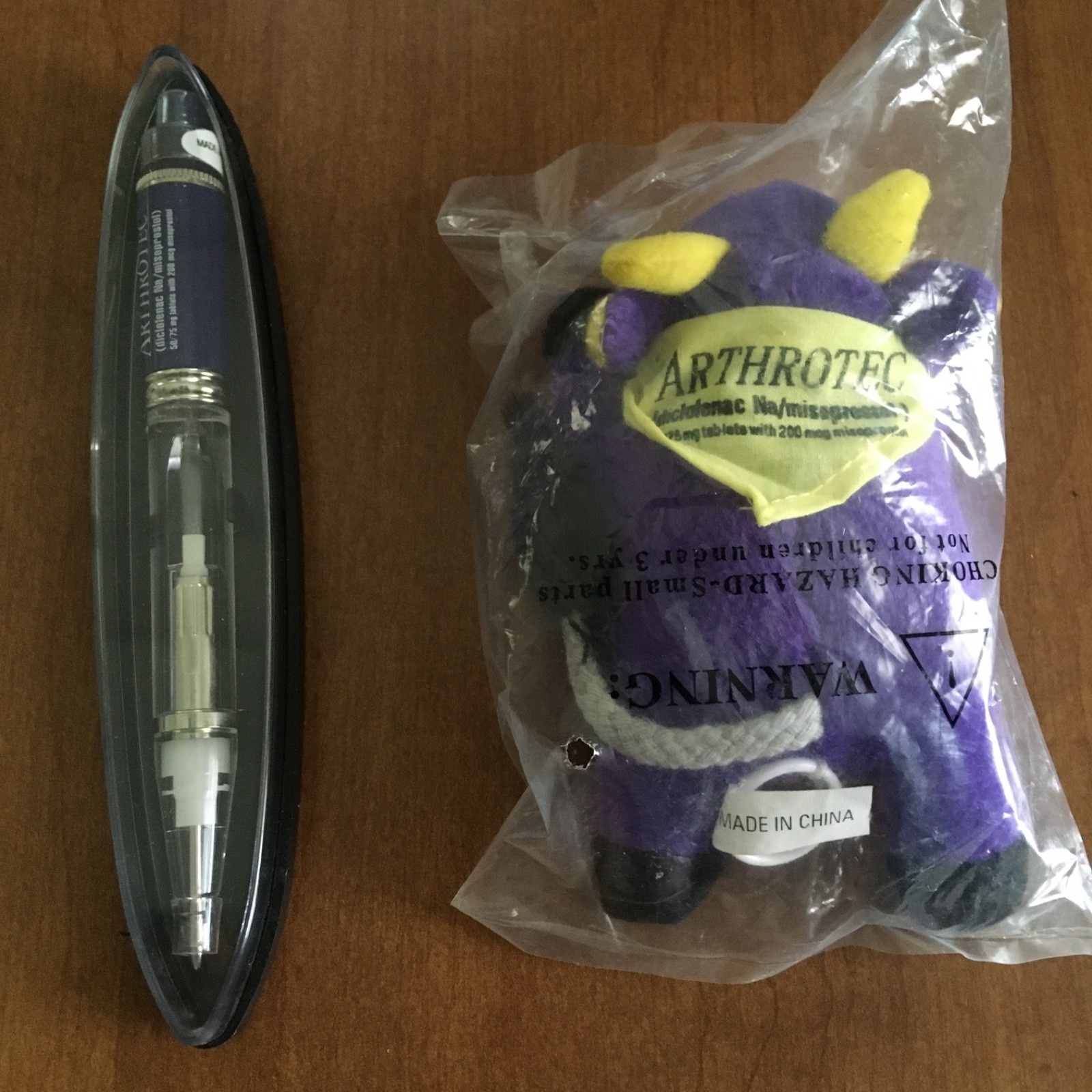 Arthrotec plush toy and pen pharma promos new in package