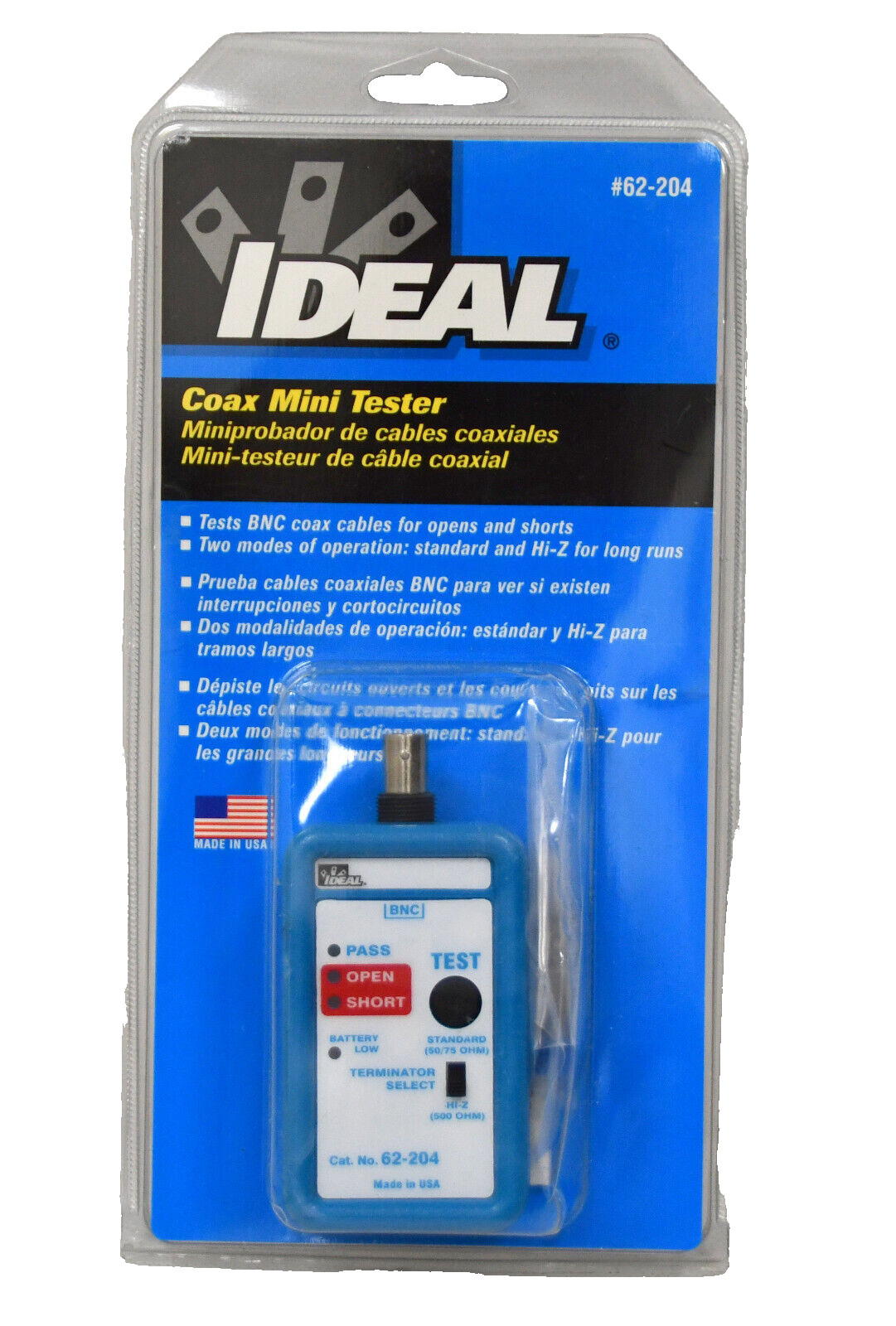 Ideal 62-204 Coax Mini-Tester BNC