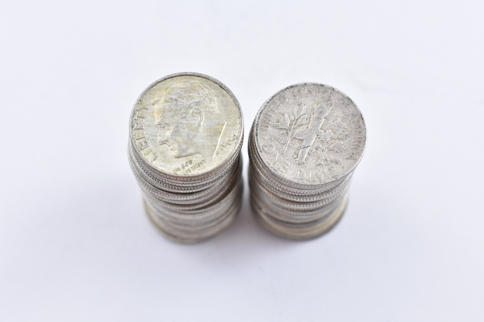 (50) 1946-1964 90% Silver Roosevelt Dimes ROLL $5 Face Lot Collection