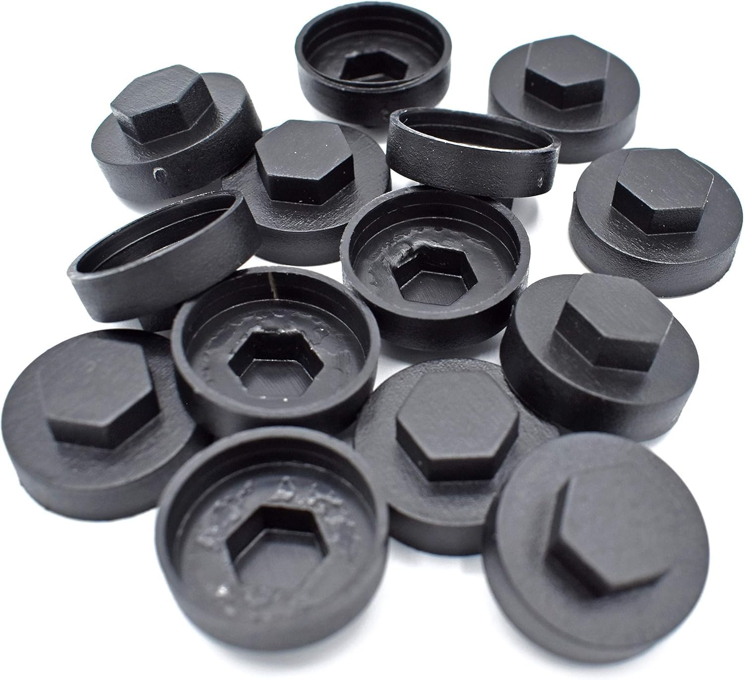 Falcon 200 X Black 8mm Hex Tek Roofing Screw Caps with 16mm Coverage