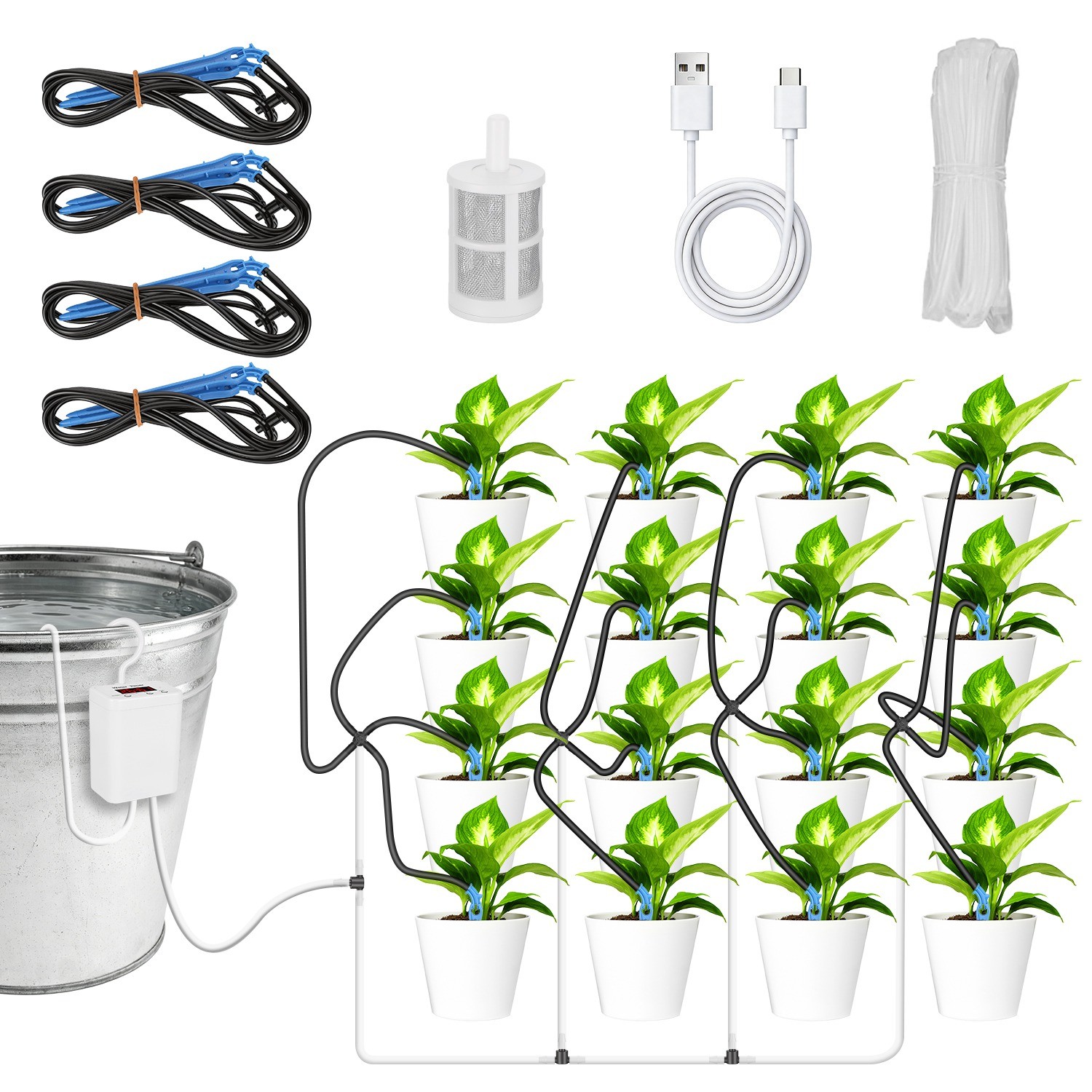 Automatic Plant Waterer for 16 Pots Plant Self Watering Drip Irrigation System