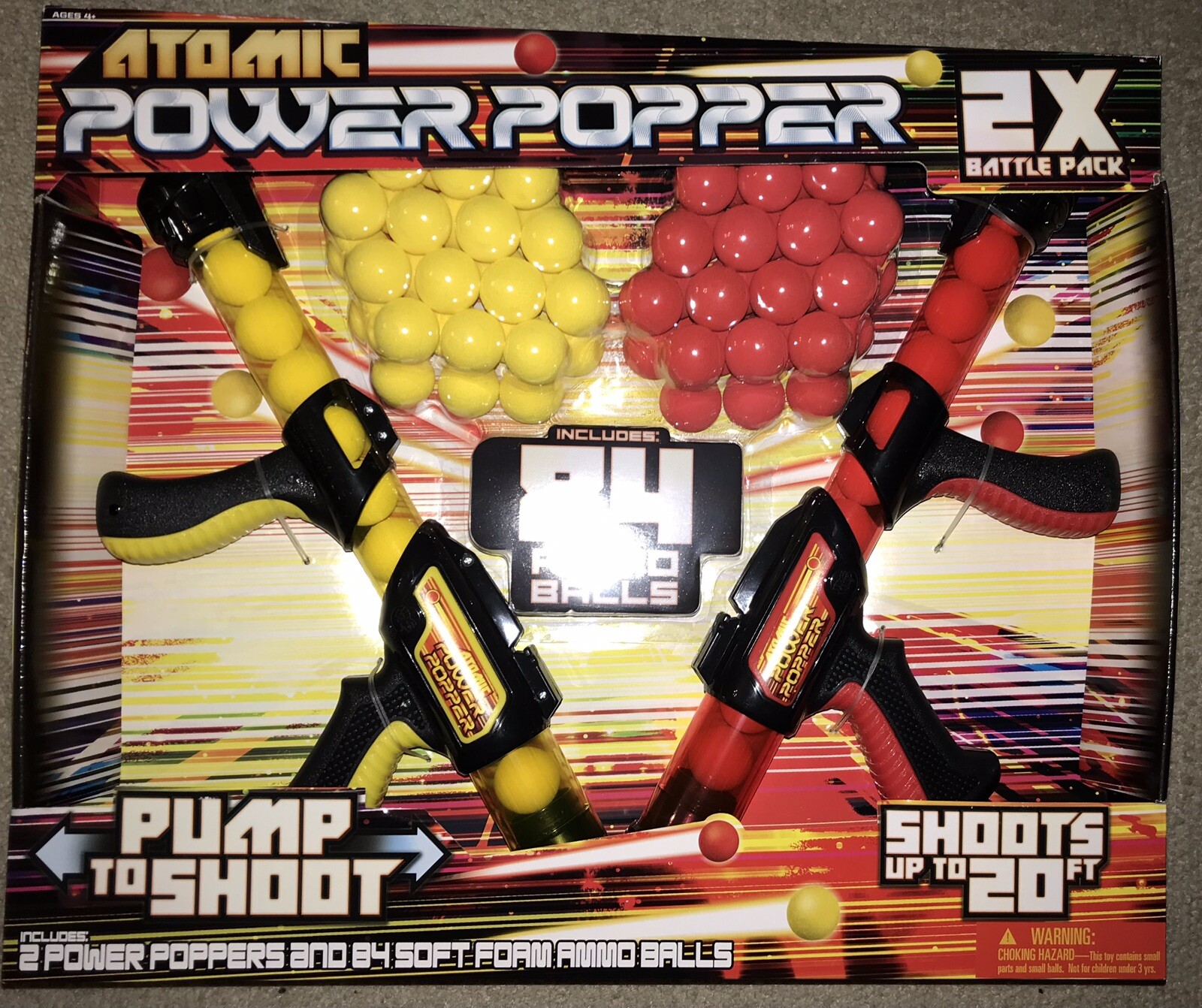 ATOMIC POWER POPPER 2-Pack Set BATTLE PACK 84 ROUNDS OF AMMO Age 4+ BRAND NEW