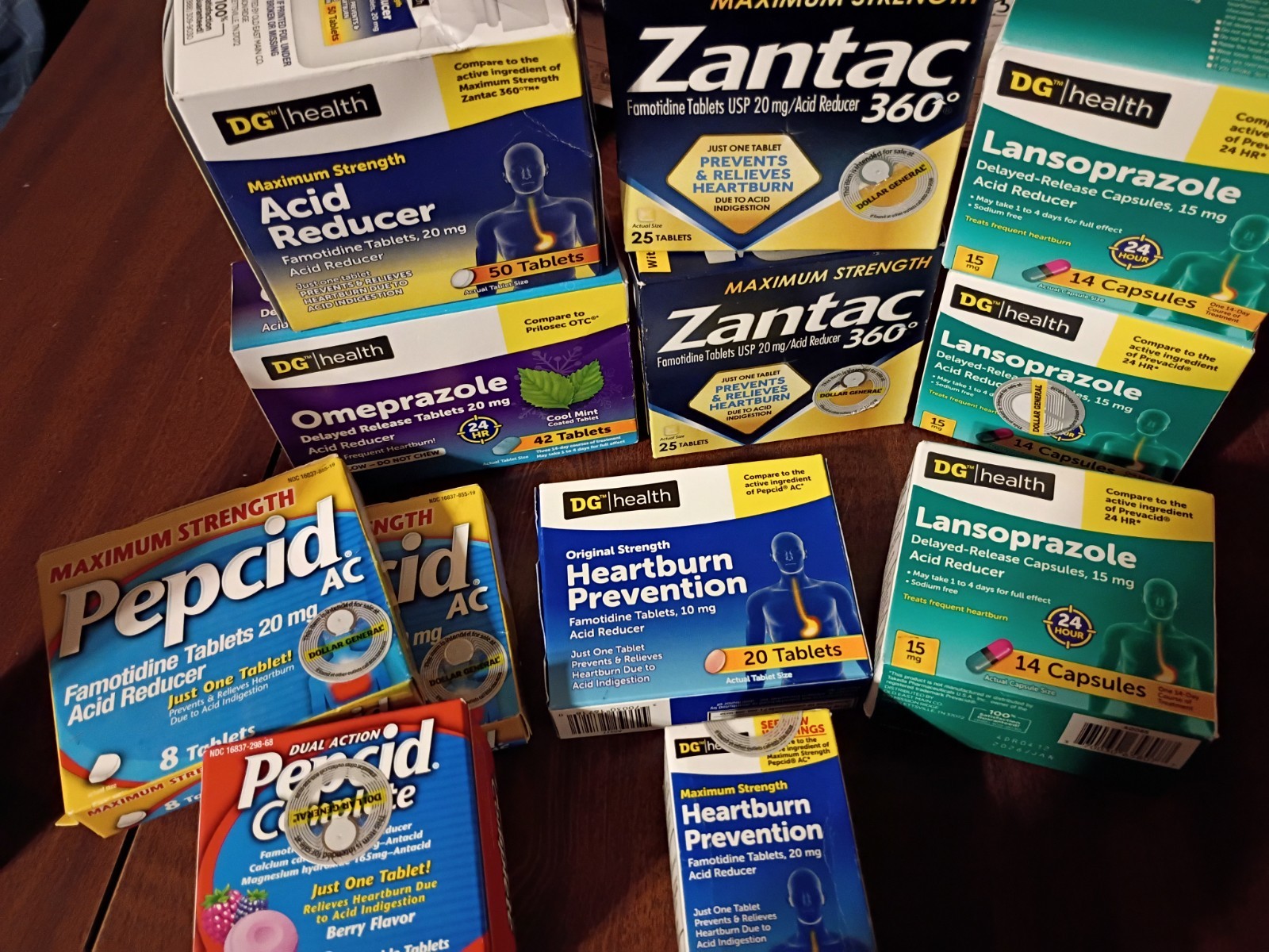 Zantac 360 Acid Reducer Heartburn Pepcid Mix Lot Of 12