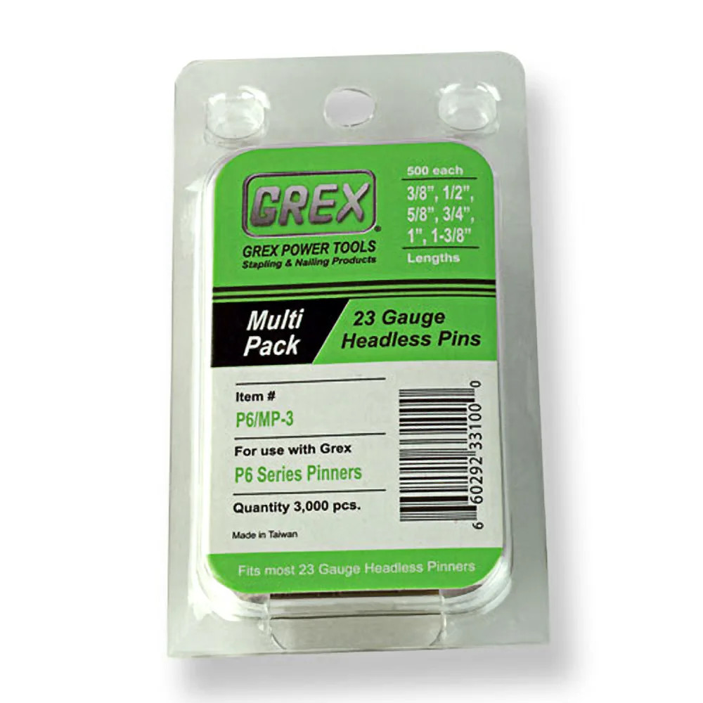 Grex 23 Gauge Headless Pin Multi-Pack, Short 3M