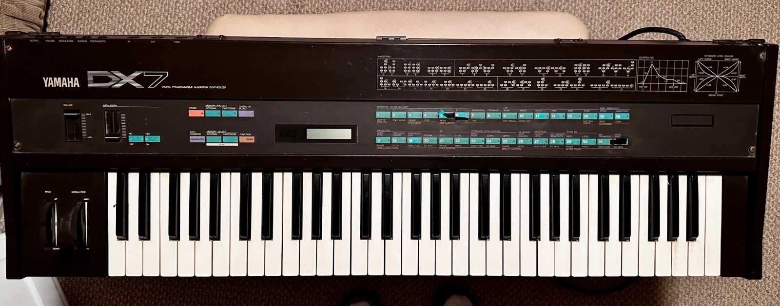 Yamaha DX7S Digital Synthesizer Keyboard [Not Working] with Custom Flight Case
