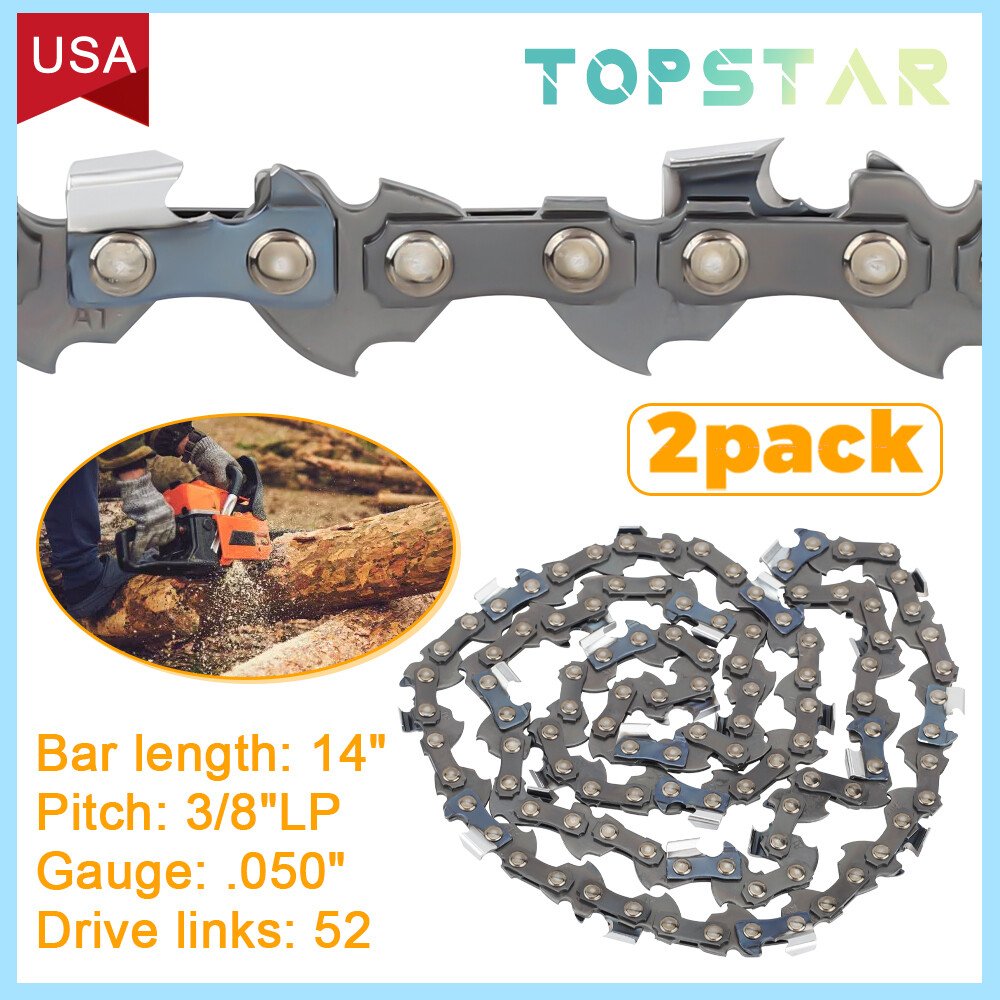 2Pack 14" Chainsaw Chain For Echo CS-310 CS-352 CS-341 CS-370 3/8" LP .050 52 DL