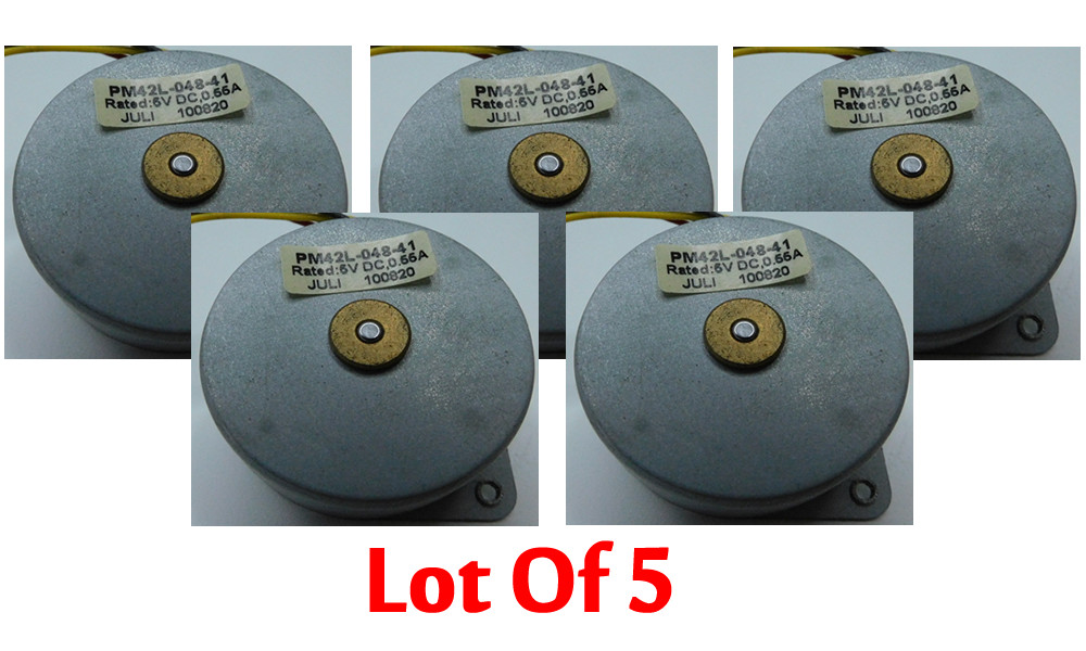 LOT OF 5 STEPPER MOTORS PM42L-048-41 - 5V - DC 0.55A - JULI 100820