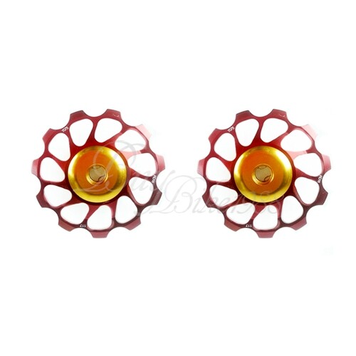 2pcs NEW Alloy Rear Derailleur Pulley 11T  - RED jockey cycling cheap