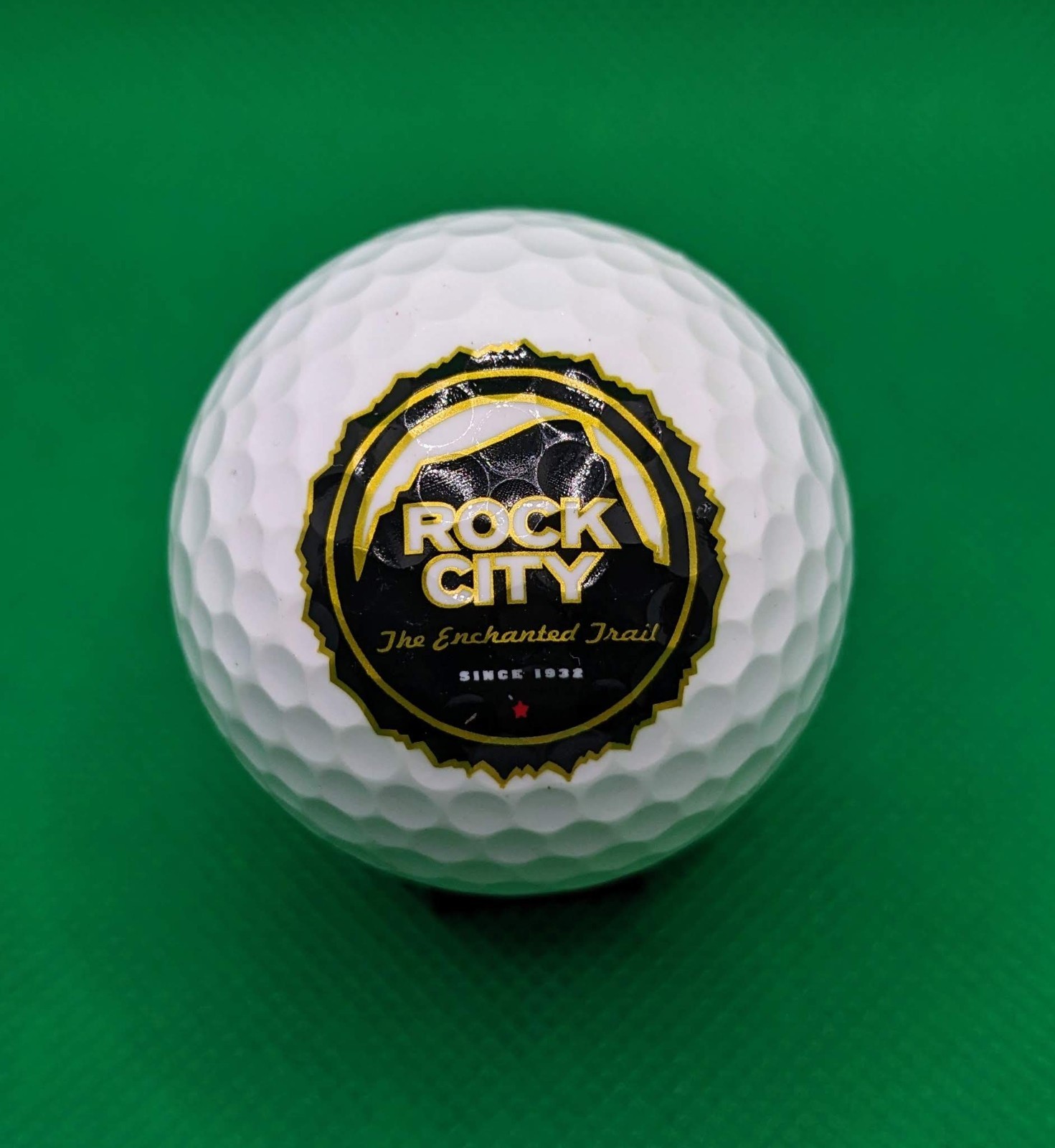 The Enchanted Trail Rock City logo golf ball
