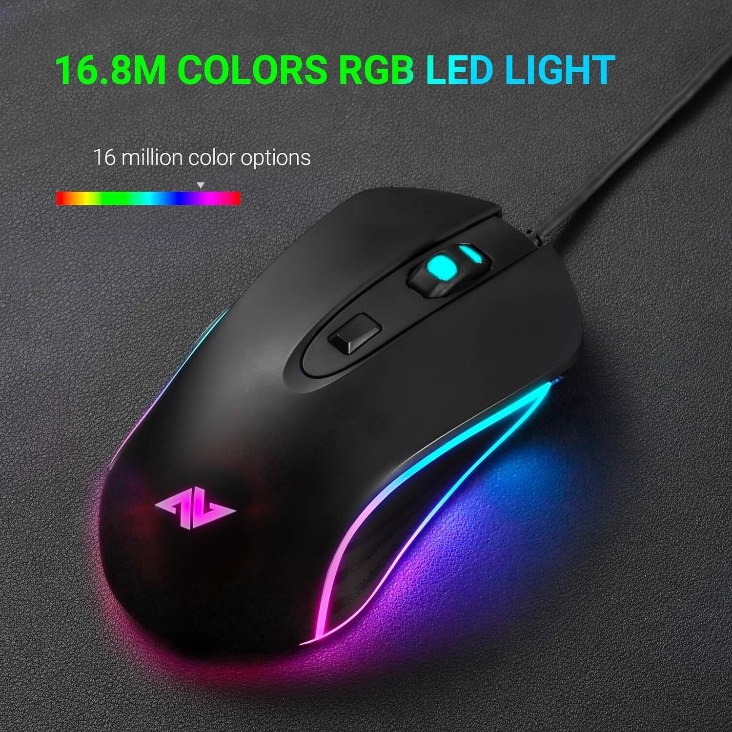 Abkoncore Astra M30 USB Wired Gaming Computer Mouse Max 3500 DPI 8 Button-A1