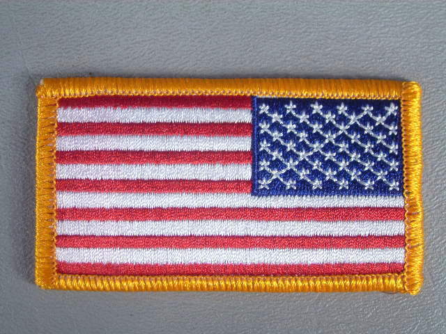 USA Flag Patch Reversed Military Issue "Sew On"  2" x 3.25"   Set of Two(2) New