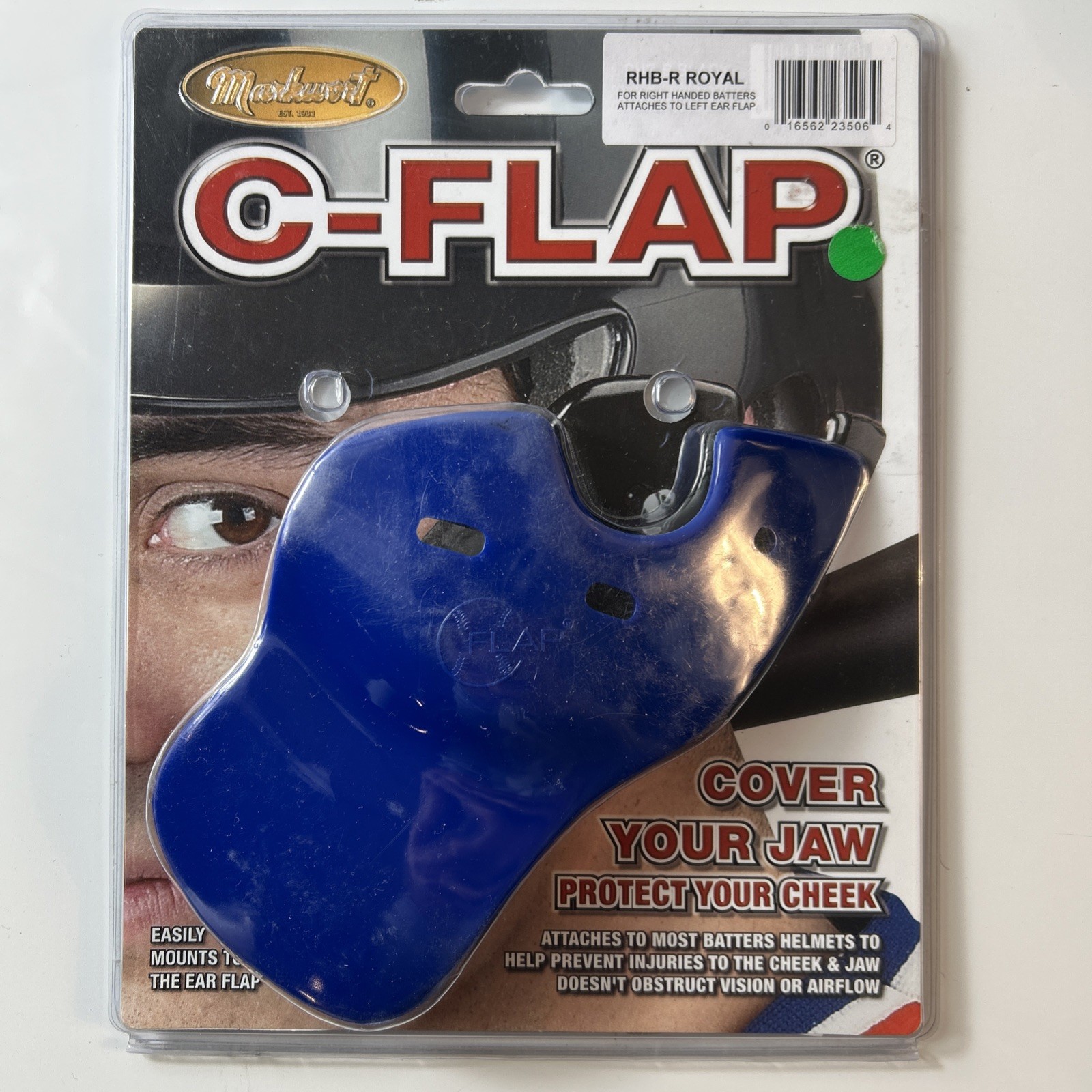 Markwort C-Flap Jaw and Cheek Protection for Right Handed Batter - BLUE