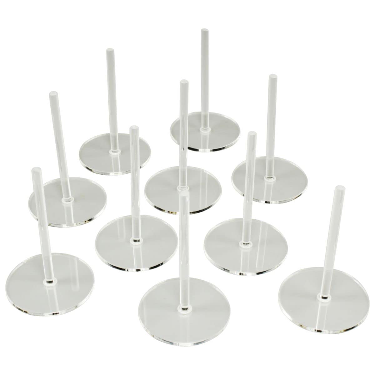 LITKO 32mm Circular Flight Stands | 2-Inch Peg | 3mm Acrylic Base 32Mm, Clear